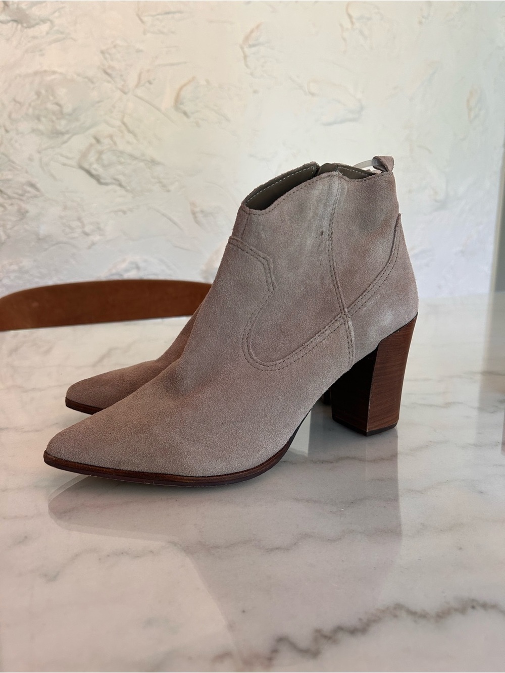 Steve Madden Women's Taupe Suede Ankle Boots - Block Heel